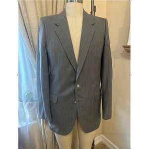 Vintage Yves Saint Laurent Diamonds Gray Wool Pinstripe Sportcoat 40R